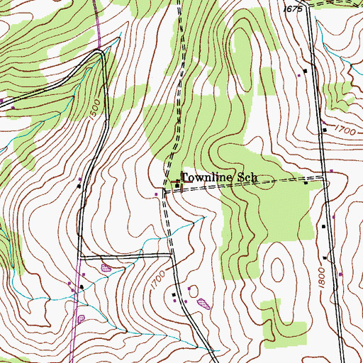 Topographic Map of Townline School (historical), NY