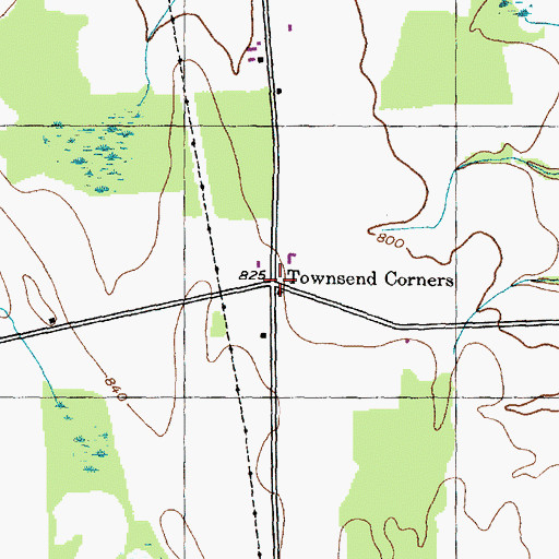 Topographic Map of Townsend Corners, NY