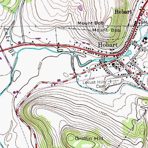 Topographic Map of Township Valley, NY