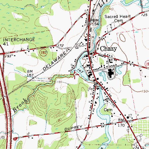 Topographic Map of Tracy Brook, NY