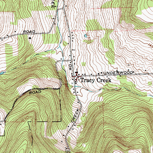 Topographic Map of Tracy Creek, NY