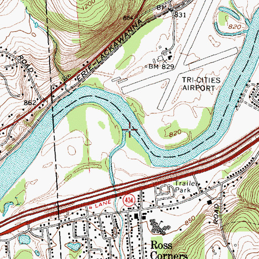 Topographic Map of Tracy Creek, NY