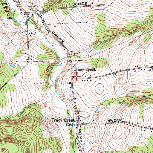 Topographic Map of Tracy Creek Church, NY