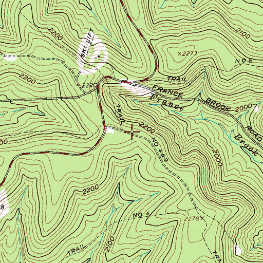 Topographic Map of Trail Number 4, NY