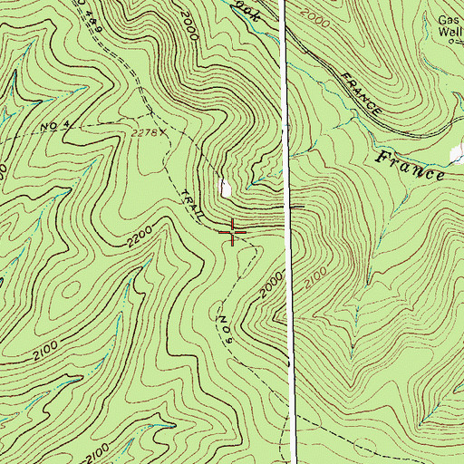 Topographic Map of Trail Number 9, NY