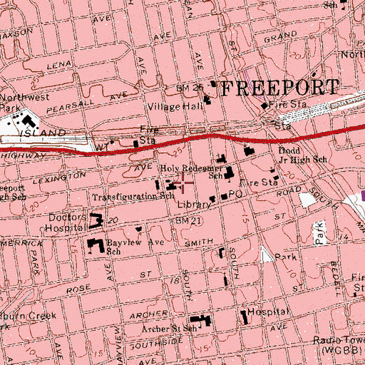 Topographic Map of Transfiguration School, NY
