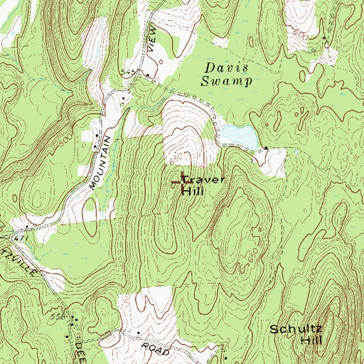 Topographic Map of Traver Hill, NY