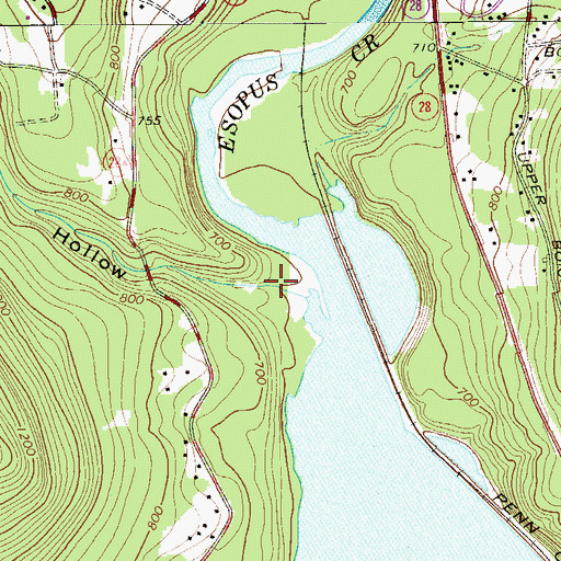 Topographic Map of Traver Hollow, NY