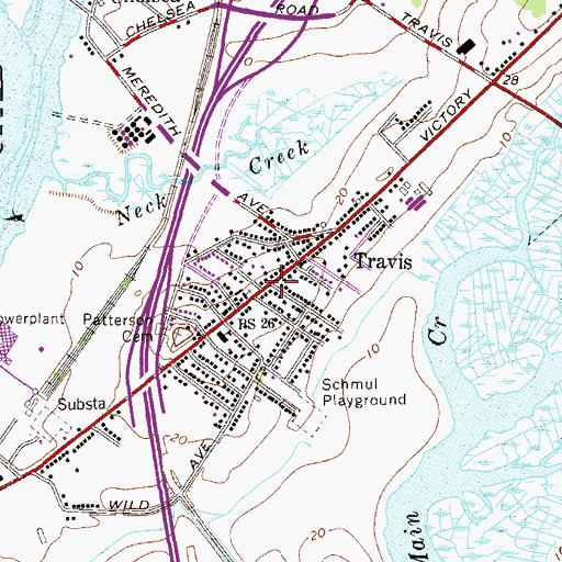 Topographic Map of Travis, NY