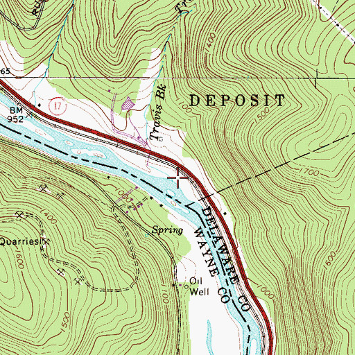 Topographic Map of Travis Brook, NY