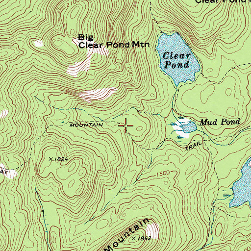Topographic Map of Treadway Mountain Trail, NY