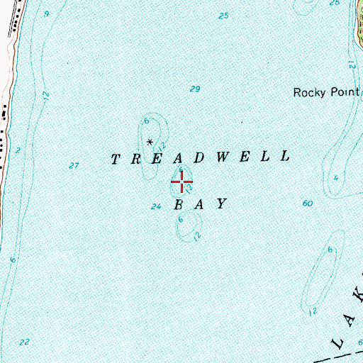 Topographic Map of Treadwell Bay, NY