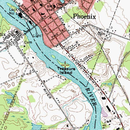 Topographic Map of Treasure Island, NY
