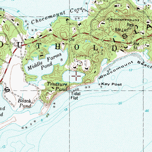 Topographic Map of Treasure Pond, NY