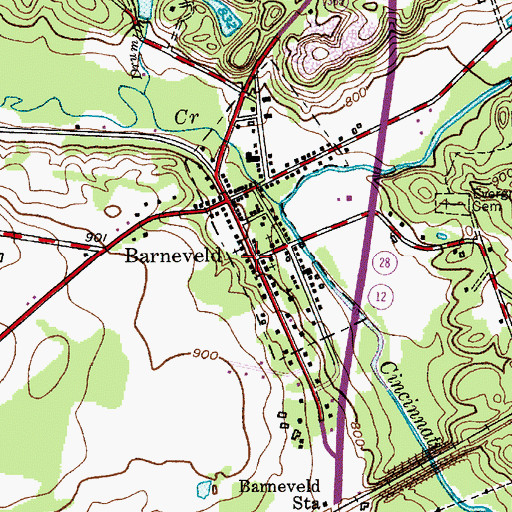 Topographic Map of Barneveld, NY