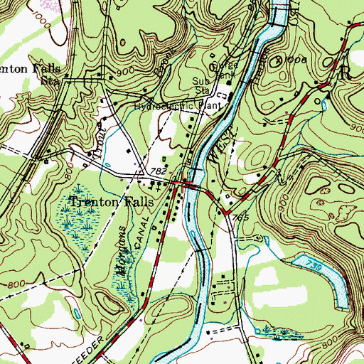 Topographic Map of Trenton Falls, NY