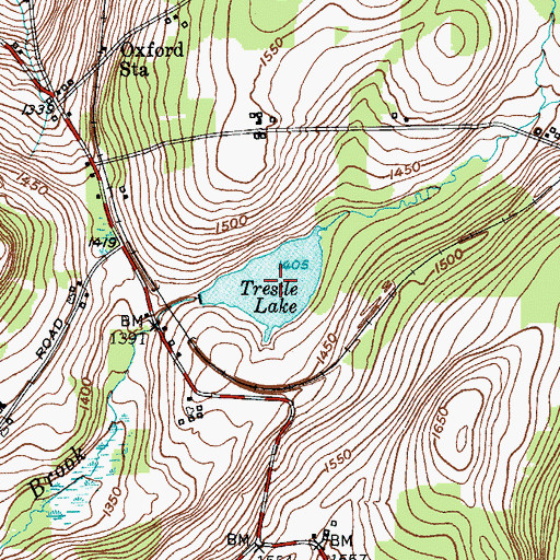 Topographic Map of Trestle Lake, NY