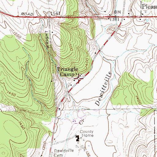 Topographic Map of Triangle Camp, NY