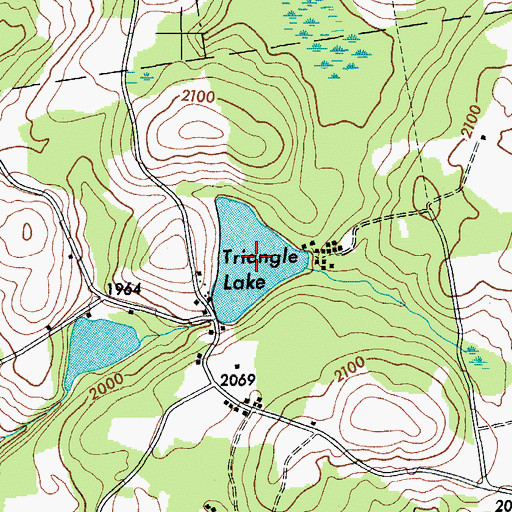 Topographic Map of Triangle Lake, NY