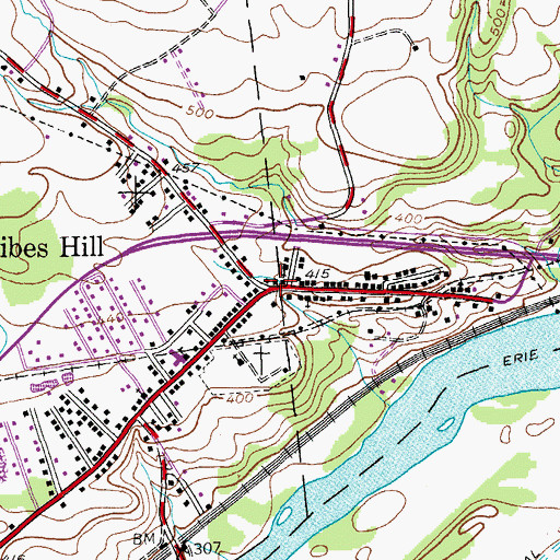 Topographic Map of Tribes Hill, NY