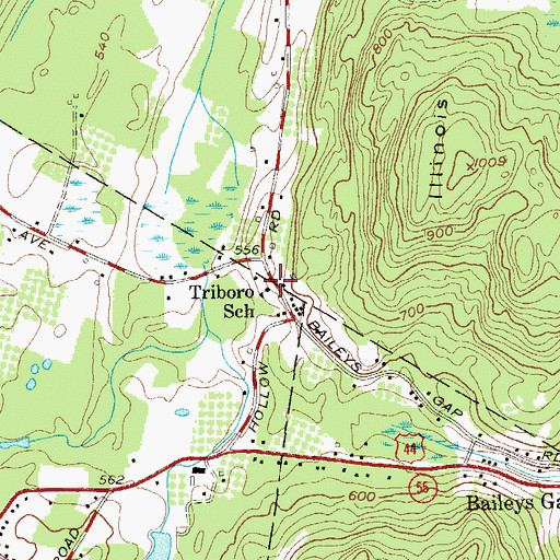 Topographic Map of Triboro School, NY