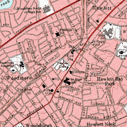 Topographic Map of Trinity Cemetery, NY