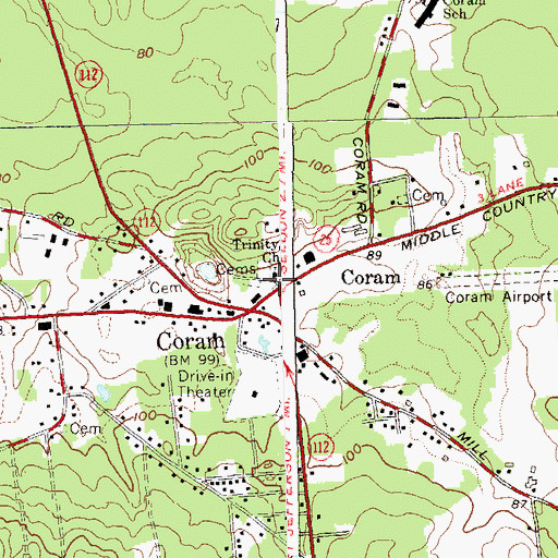 Topographic Map of Trinity United Methodist Church, NY