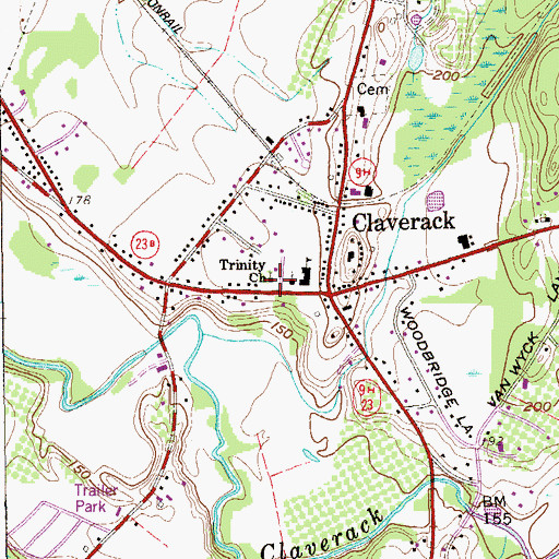 Topographic Map of Trinity Church, NY