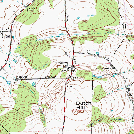 Topographic Map of Trinity Church, NY