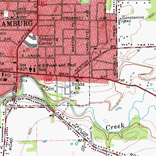 Topographic Map of Trinity Episcopal Church, NY