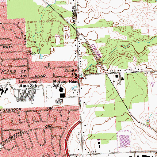 Topographic Map of Trinity Church, NY