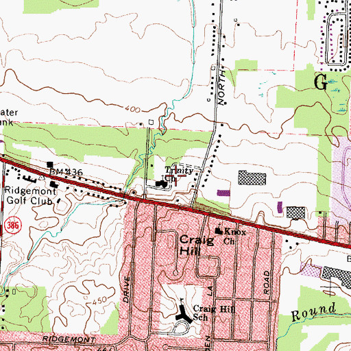 Topographic Map of Trinity Church, NY