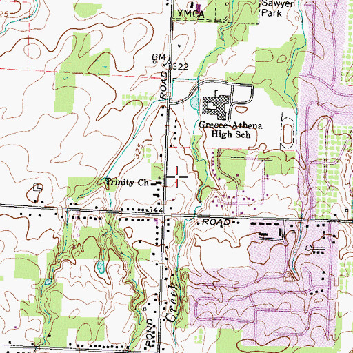 Topographic Map of Trinity Church, NY