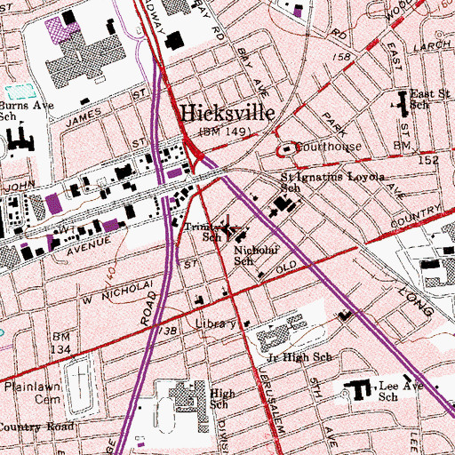 Topographic Map of Trinity Lutheran School, NY
