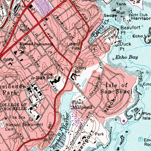 Topographic Map of Trinity Elementary School, NY