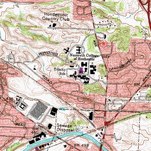 Topographic Map of Trinity School, NY