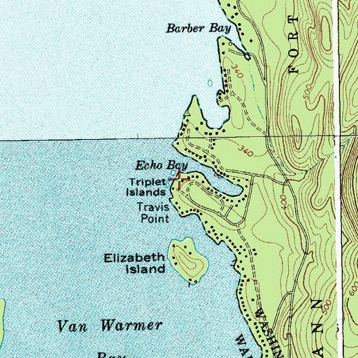 Topographic Map of Triplet Islands, NY