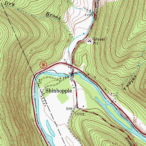 Topographic Map of Trout Brook, NY