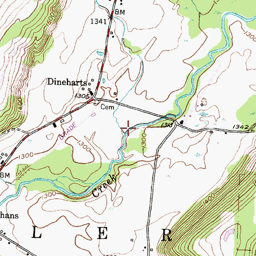 Topographic Map of Trout Run, NY