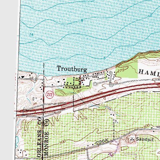 Topographic Map of Troutburg, NY