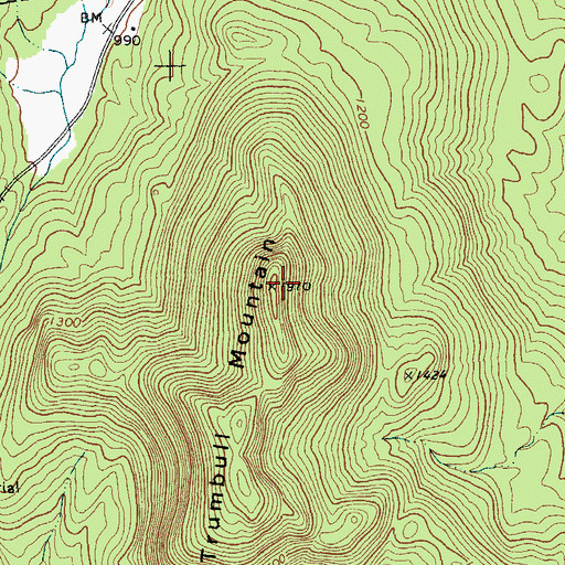 Topographic Map of Trumbull Mountain, NY