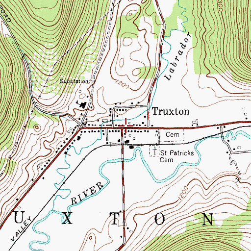 Topographic Map of Truxton, NY