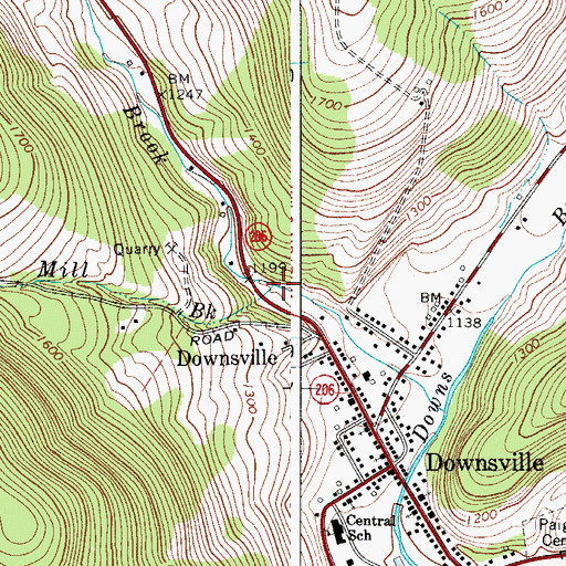 Topographic Map of Tub Mill Brook, NY