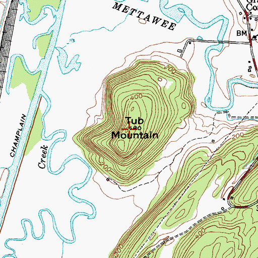 Topographic Map of Tub Mountain, NY