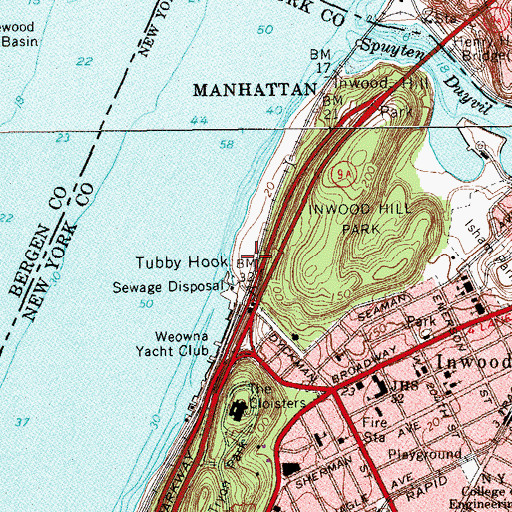 Topographic Map of Tubby Hook, NY