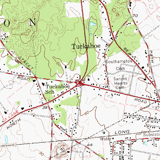 Topographic Map of Tuckahoe, NY