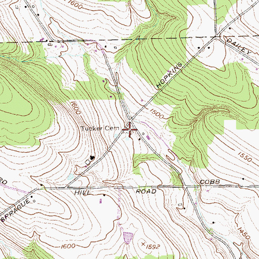 Topographic Map of Tucker Cemetery, NY