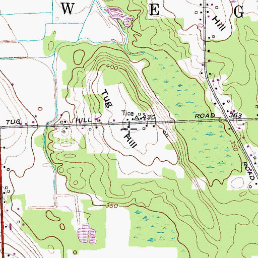 Topographic Map of Tug Hill, NY