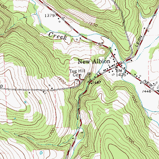 Topographic Map of Tug Hill Cemetery, NY