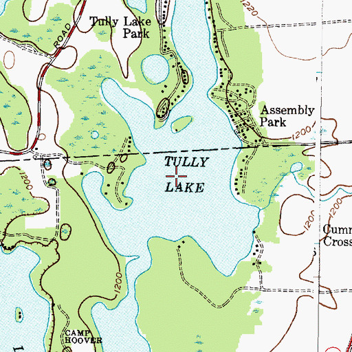 Topographic Map of Tully Lake, NY